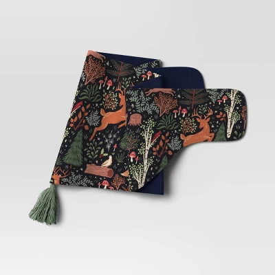 60" Woodland Animals Fabric Mantle Scarf Green - Wondershop™ - Image 2