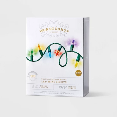 100ct LED Super Bright Mini Christmas String Lights Multicolor With Green Wire - Wondershop™ - Image 3