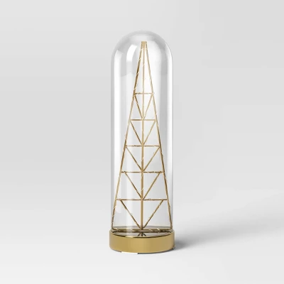 11.75" Battery Operated Lit Christmas Tree Decorative Cloche - Wondershop™ - Image 2