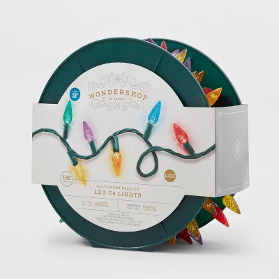 150ct LED C6 Faceted Christmas String Lights Spool Multicolor With Green Wire - Wondershop™ - Image 3