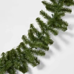 9' Pre-Lit Artificial Pine Bough Christmas Garland Green With Clear Lights - Wondershop™